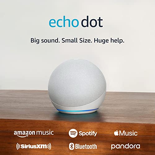 Echo Dot (5th Gen, 2022 release) | With bigger vibrant sound, helpful routines and Alexa | Glacier White