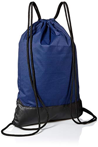 Nike Brasilia Training Gymsack, Drawstring Backpack with Zipper Pocket and Reinforced Bottom, Midnight Navy/Black/White