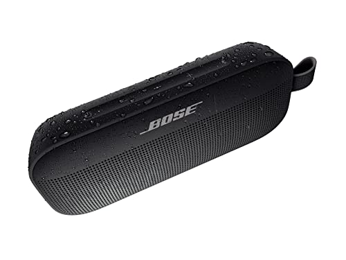 Bose SoundLink Flex Bluetooth Speaker, Portable Speaker with Microphone, Wireless Waterproof Speaker for Travel, Outdoor and Pool Use, Black