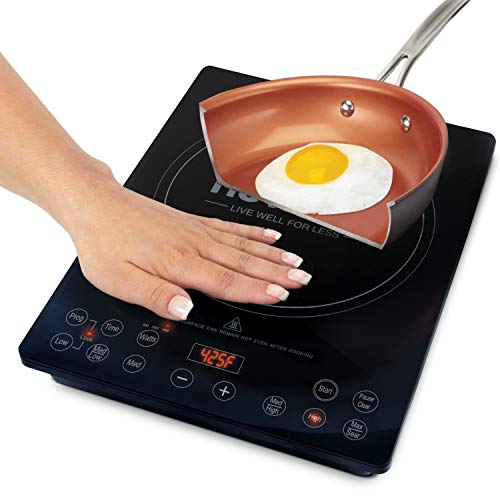 Nuwave Pro Chef Induction Cooktop, NSF-Certified, Commercial-Grade, Portable, Powerful 1800W, Large 8” Heating Coil, 94 Temp Settings 100°F - 575°F in 5°F, Shatter-Proof Ceramic Glass Surface