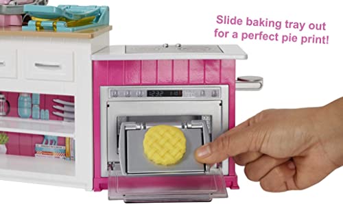 Barbie Ultimate Kitchen Doll & Playset with Lights & Sounds, Food Molds, 5 Dough Colors & 20+ Accessories, Blonde Chef Doll (Amazon Exclusive),Pink