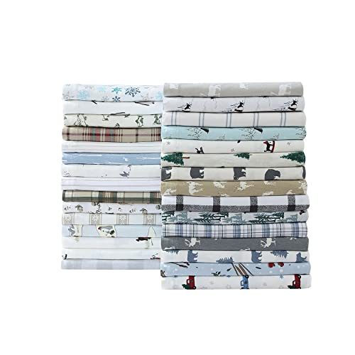 Eddie Bauer - Queen Sheets, Cotton Flannel Bedding Set, Brushed for Extra Softness, Cozy Home Decor (Montlake Plaid, Queen)