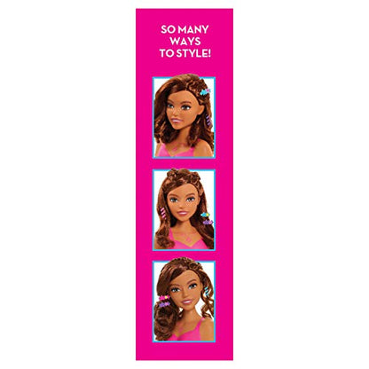 Barbie Fashionistas 8-Inch Styling Head, Brown Hair, 20 Pieces Include Styling Accessories, Hair Styling for Kids, Kids Toys for Ages 3 Up by Just Play