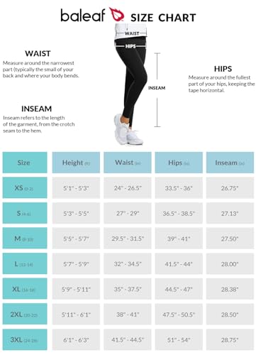 BALEAF Women's Fleece Lined Leggings Water Resistant Thermal Winter Warm Tights High Waisted with Pockets Running Gear Black M