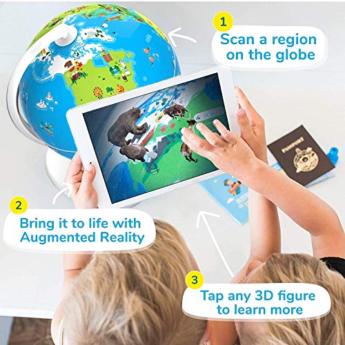 PlayShifu Educational Globe for Kids - Orboot Earth (Globe + App) Interactive AR World Globe | 400 Wonders, 1000+ Facts | STEM Toy Gifts for Kids 4-10 Years | No Borders, No Names on Orboot Globe