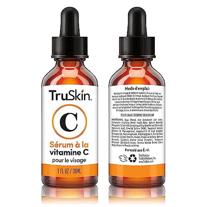 TruSkin Vitamin C Face Serum – Anti Aging Face & Eye Serum with Vitamin C, Hyaluronic Acid, Vitamin E – Brightening Serum, Dark Spot Remover, Even Skin Tone, Eye Area, Fine Lines & Wrinkles, 1 Fl Oz