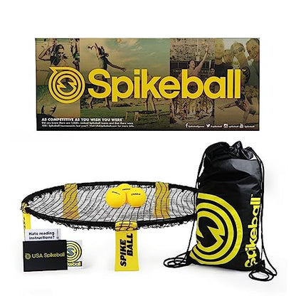 Spikeball Standard 3 Ball Kit - Spikeball Game Set - Sports & Outdoor Family Games - Includes 3 Regular Balls, 1 Ball Net, Drawstring Bag & Rulebook - for Lawn Games