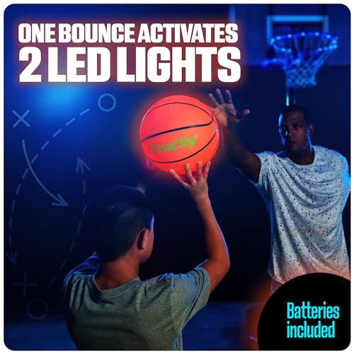 GlowCity Glow in The Dark Basketball for Teen Boy - Basketball Gift - Glowing Red Basket Ball, Light Up LED Toy for Night Ball Games - Sports Stuff & Gadgets for Kids Age 8 Years Old and Up