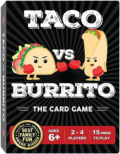 Taco vs Burrito Family Board Games for Kids 6-8, 8-12 and Up - Fun Travel Card Games for Kids All Ages - Engaging and Easy to Learn for Children & Adults - Birthday Gifts & Family Game Night Choice