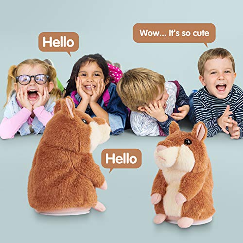 SANJOIN Toddler Toys 2-3 Talking Hamster Repeats What You Say, Interactive Birthday Gift, Stocking Sfufers for Kids Boys Girls Gifts for 1.5+ Year Old Baby, Child (Brown)