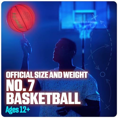 GlowCity Glow in The Dark Basketball for Teen Boy - Basketball Gift - Glowing Red Basket Ball, Light Up LED Toy for Night Ball Games - Sports Stuff & Gadgets for Kids Age 8 Years Old and Up