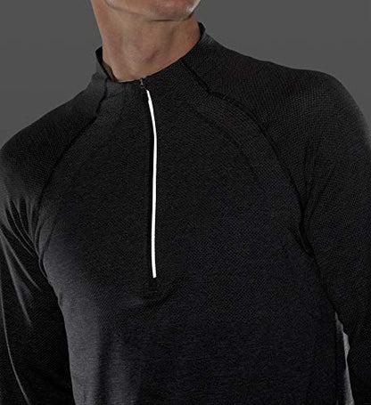 Lululemon Athletica Mens Metal Vent Tech 12 Zip Long Sleeve Shirt (Deep Coal, L)