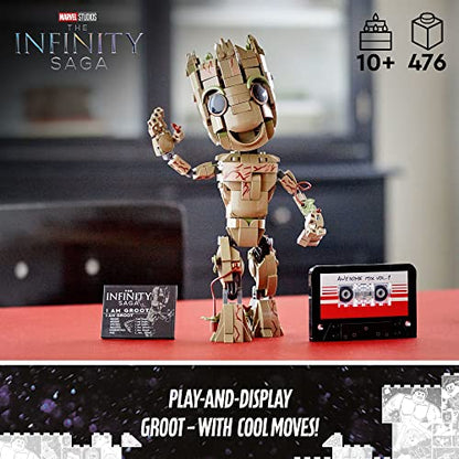 Lego Marvel I am Groot 76217 Building Toy Set - Action Figure from The Guardians of The Galaxy Movies, Baby Groot Model for Play and Display, Great for Kids, Boys, Girls, and Avengers Fans Ages 10+