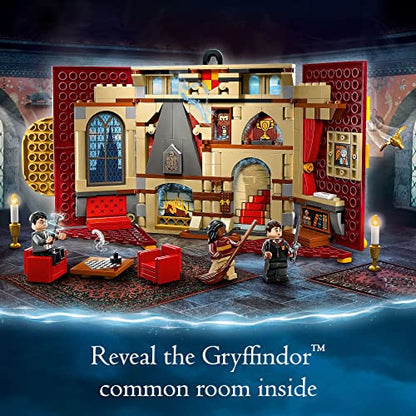 Lego Harry Potter Gryffindor House Banner Set 76409 With LEGO Building Elements, Hogwarts Castle Common Room Toy or Wall Display, Fold Up Travel Toy, Collectible with 3 Minifigures For 9+ Years