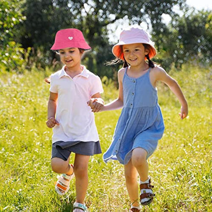 Bucket Hat for Girls & Boys, Packable Double Sided Reversible Beach Sun Kids Bucket Hat (Mint Green/Tie Dye, 3-6 Years)