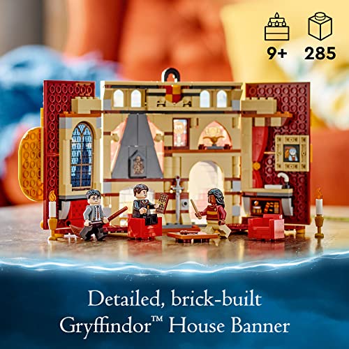 Lego Harry Potter Gryffindor House Banner Set 76409 With LEGO Building Elements, Hogwarts Castle Common Room Toy or Wall Display, Fold Up Travel Toy, Collectible with 3 Minifigures For 9+ Years