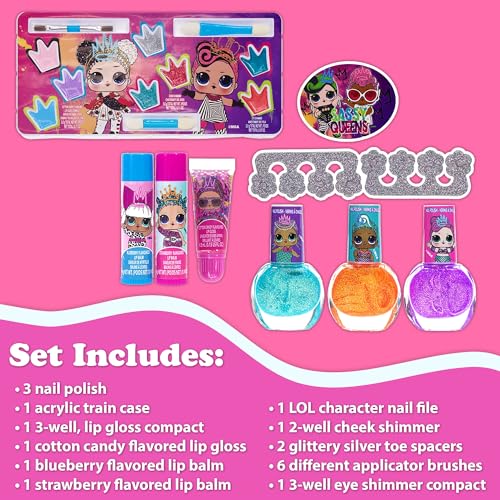 LOL Surprise Kids Makeup Kit for Girls, Real Washable Beauty Toy Makeup Set, Girls Beauty Gift, Play Makeup and Pretend Play Toys Ages 3 and Up, Townley Girl