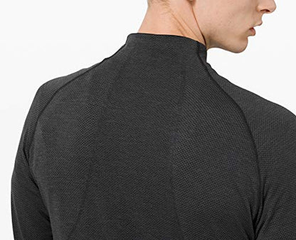 Lululemon Athletica Mens Metal Vent Tech 12 Zip Long Sleeve Shirt (Deep Coal, L)