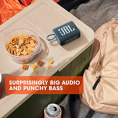 JBL Go 3: Portable Speaker with Bluetooth, Built-in Battery, Waterproof and Dustproof Feature - Black