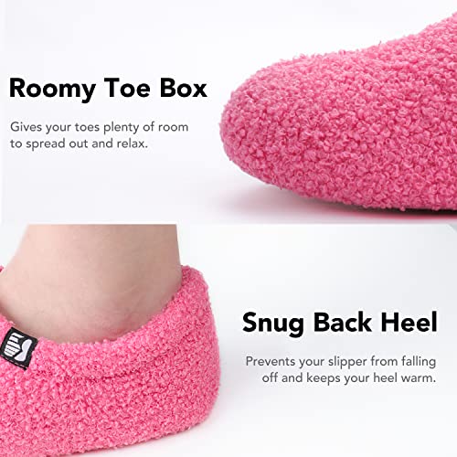 RockDove Women's Teddy Fleece Closed Back Indoor Slipper, Size 11-12 US Women, Hot Pink