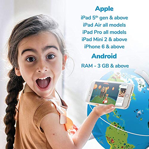 PlayShifu Educational Globe for Kids - Orboot Earth (Globe + App) Interactive AR World Globe | 400 Wonders, 1000+ Facts | STEM Toy Gifts for Kids 4-10 Years | No Borders, No Names on Orboot Globe