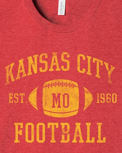 Vintage City Classic T-Shirt | American Football Arch Tee | Unisex Sizing (Medium, KC Red)