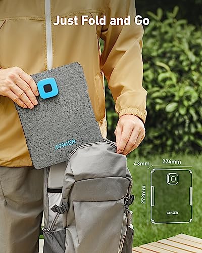 Anker Solix PS30 Solar Panel, 30W Foldable Portable Solar Charger, IP65 Water and Dust Resistance, Ultra-Fast Charging, Charges 2 Devices at Once, for Camping, Hiking, and Outdoor Activities.