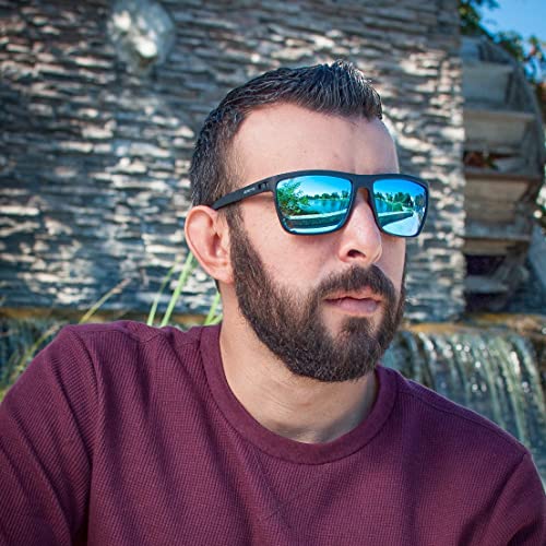 ZENOTTIC Polarized Sunglasses for Men Lightweight TR90 Frame UV400 Protection Square Sun Glasses