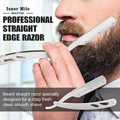 Isner Mile Beard Kit for Men, Grooming & Trimming Tool Complete Set with Shampoo Wash, Beard Care Oil, Balm, Brush, Comb, Scissors & Storage Bag, Perfect Gifts for Him Man Dad Father Boyfriend