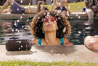 Bose SoundLink Flex Bluetooth Speaker, Portable Speaker with Microphone, Wireless Waterproof Speaker for Travel, Outdoor and Pool Use, Black