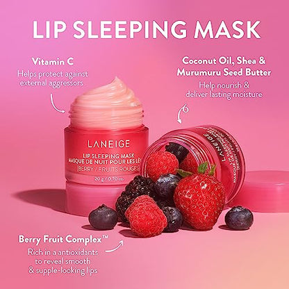 LANEIGE Lip Sleeping Mask: Nourish & Hydrate with Vitamin C, Antioxidants, 0.70 Ounce (Pack of 1) (Packaging may vary)