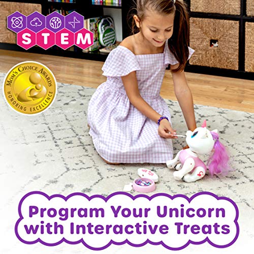 Power Your Fun Robo Pets Toy for Girls and Boys - Remote Control Toy with Interactive Hand Motion Gestures, STEM Program Treats, Walking and Dancing Robot Unicorn Kids (Pink)