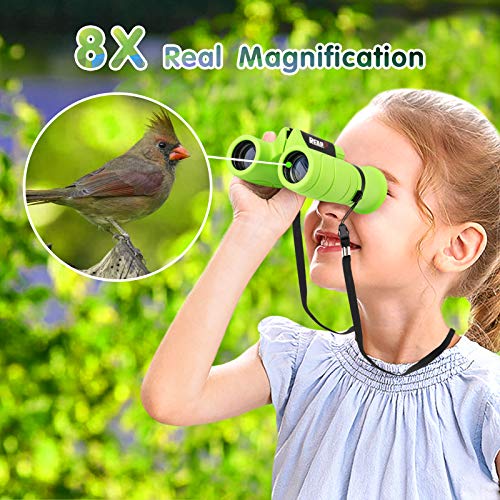 REAPP Binoculars for Kids High-Resolution 8x21, Gift for Boys & Girls Shockproof Compact Kids Binoculars for Bird Watching, Hiking, Camping, Travel, Learning, Spy Games & Exploration