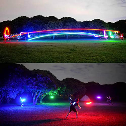 TOSY Flying Disc - 16 Million Color RGB or 36 or 360 LEDs, Extremely Bright, Smart Modes, Auto Light Up, Rechargeable, Perfect Birthday & Camping Gift for Men/Boys/Teens/Kids, 175g frisbees