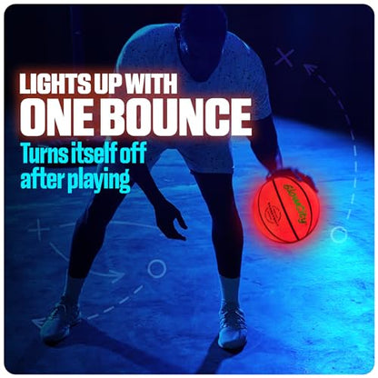 GlowCity Glow in The Dark Basketball for Teen Boy - Basketball Gift - Glowing Red Basket Ball, Light Up LED Toy for Night Ball Games - Sports Stuff & Gadgets for Kids Age 8 Years Old and Up