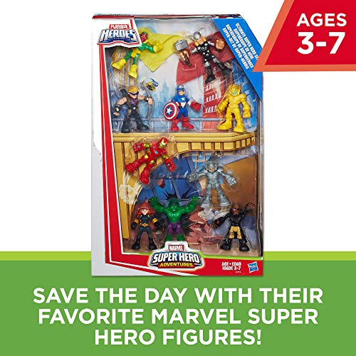 Marvel Playskool Heroes Super Hero Adventures Ultimate Set, 10 Collectible 2.5-Inch Action Figures, Toys for Kids Ages 3 and Up (Amazon Exclusive)