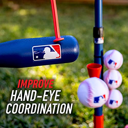 Franklin Sports Kids Batting Tee - MLB 2-in-1 Grow-with-Me - Adjustable Youth Hitting Tee - Perfect for Teeball and Baseball, Multi