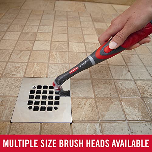 Rubbermaid Reveal Cordless Battery Power Scrubber, Gray/Red, Multi-Purpose Scrub Brush Cleaner for Grout/Tile/Bathroom/Shower/Bathtub, Water Resistant, Lightweight, Ergonomic Grip (1839685)