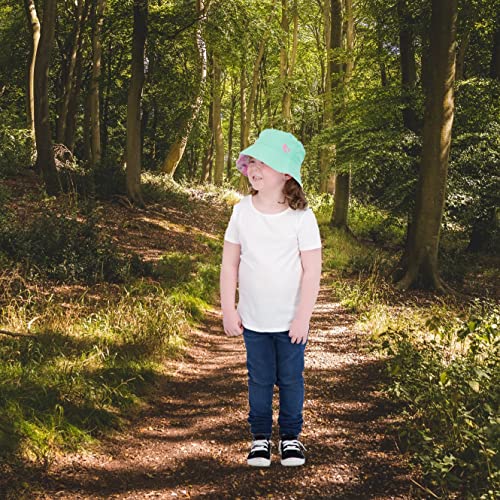 Bucket Hat for Girls & Boys, Packable Double Sided Reversible Beach Sun Kids Bucket Hat (Mint Green/Tie Dye, 3-6 Years)