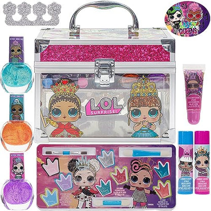 LOL Surprise Kids Makeup Kit for Girls, Real Washable Beauty Toy Makeup Set, Girls Beauty Gift, Play Makeup and Pretend Play Toys Ages 3 and Up, Townley Girl