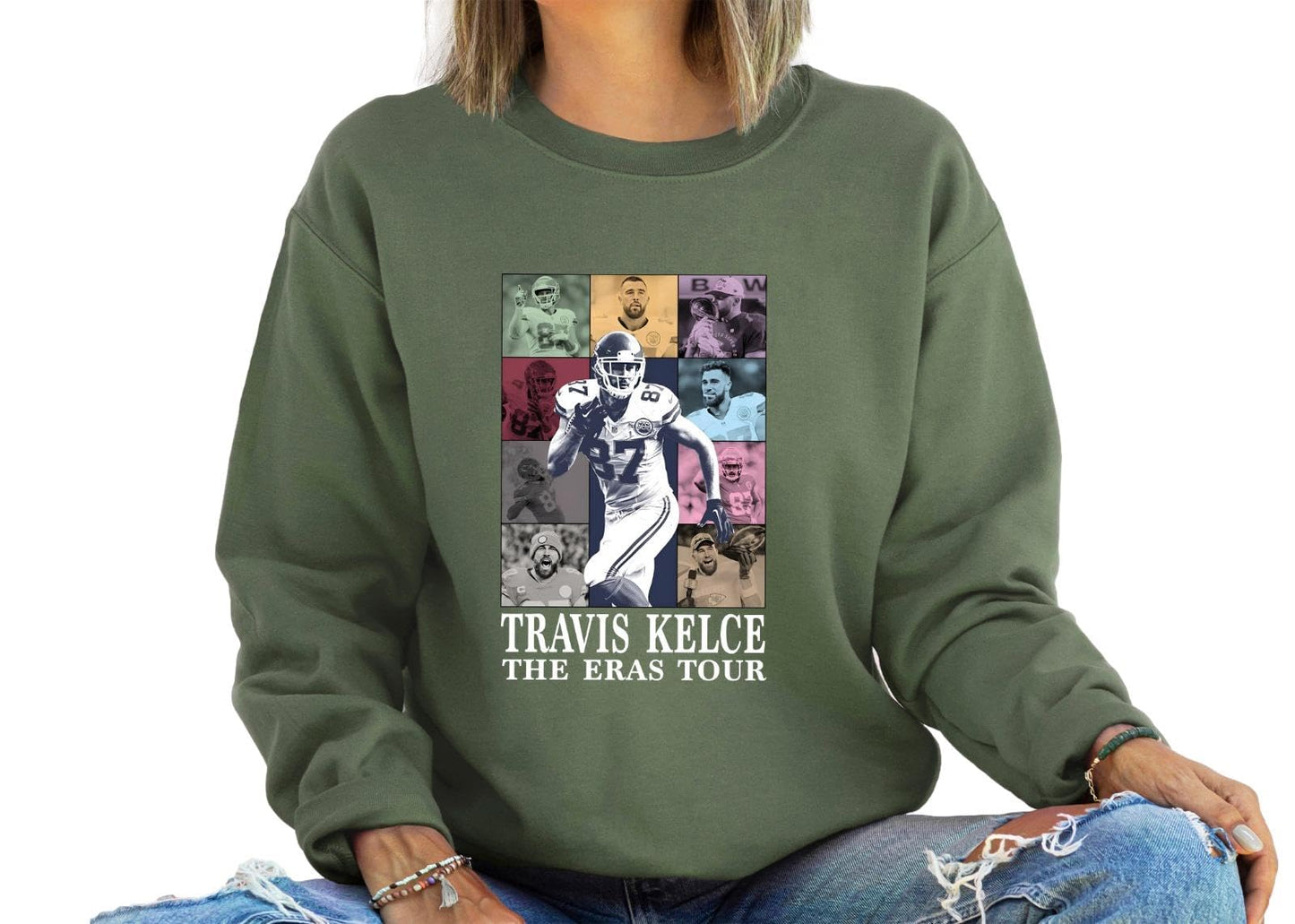 Inspired of Travis Kelce,Football fan gifts,america football sweatshirt,custom design football,DTF print football design