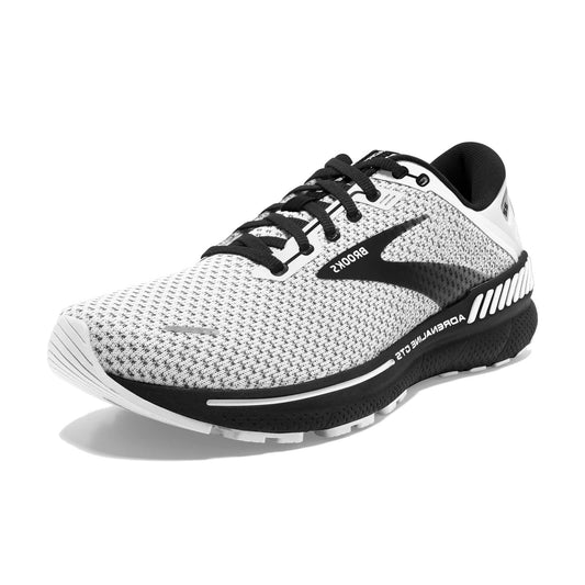 Brooks Women's Adrenaline GTS 22 Supportive Running Shoe - White/Grey/Black - 7 Medium