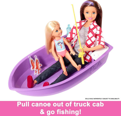 Barbie Camper, Doll Playset with 50 Accessories, Transforms into Truck, Boat & House, Includes Pool, 3-in-1 Dream Camper (Amazon Exclusive)