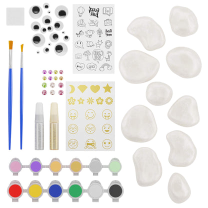 Rock Painting Kit for Kids - Arts and Crafts for Girls & Boys Ages 6-12 - Craft Kits Art Set - Supplies for Painting Rocks - Best Tween Paint Gift Ideas for Kids Activities Age 6 7 8 9 10 11