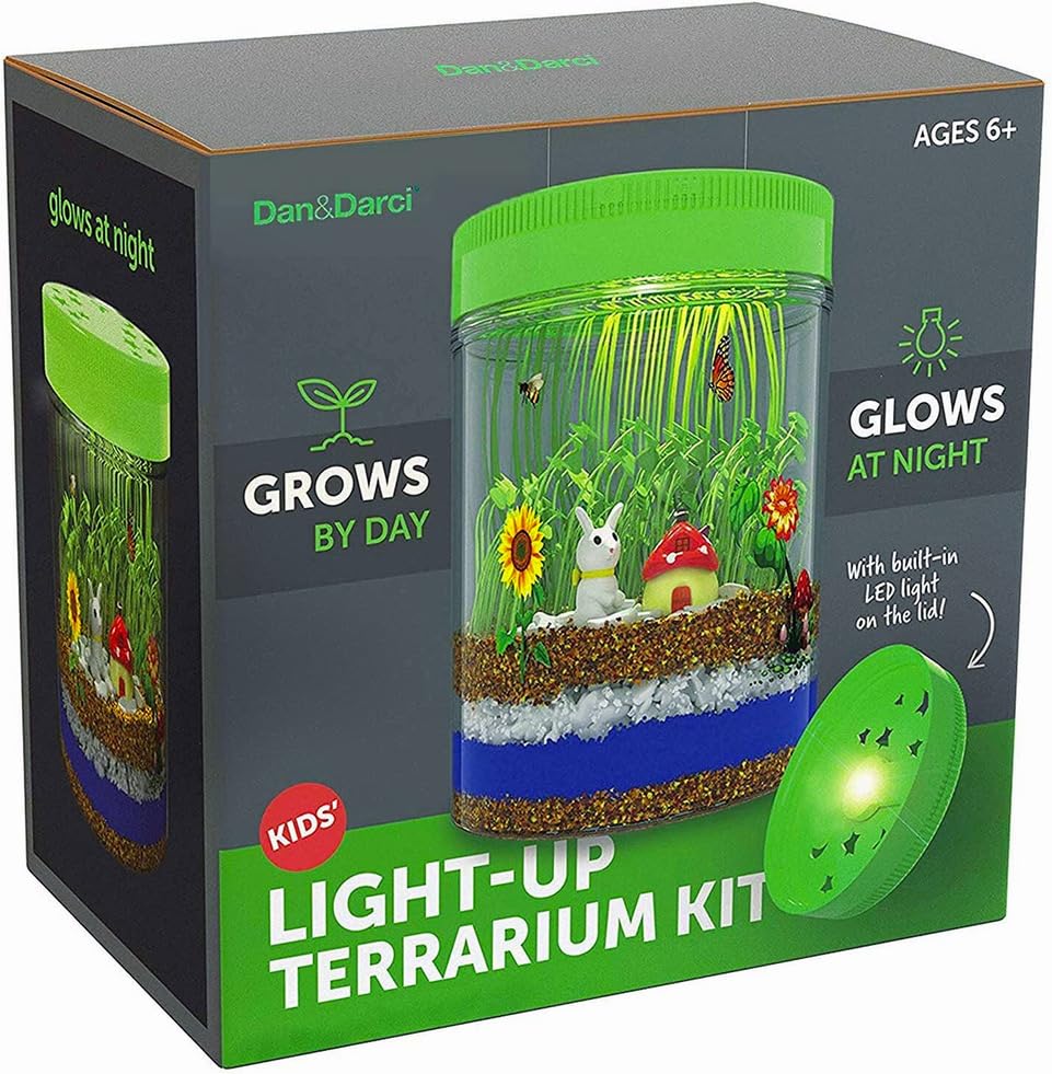 Light-Up Terrarium Kit for Kids - STEM Science Kits - Gifts for Kids - Educational DIY Kids Toys for Boys & Girls - Crafts Projects Ideas for Ages 6 7 8-12 Year Old Age Boy & Girl Kid