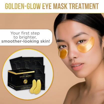 DERMORA Golden Glow Under Eye Patches (20 Pairs Eye Gels) - Rejuvenating Treatment for Dark Circles, Puffy Eyes, Refreshing, Revitalizing, Travel, Wrinkles