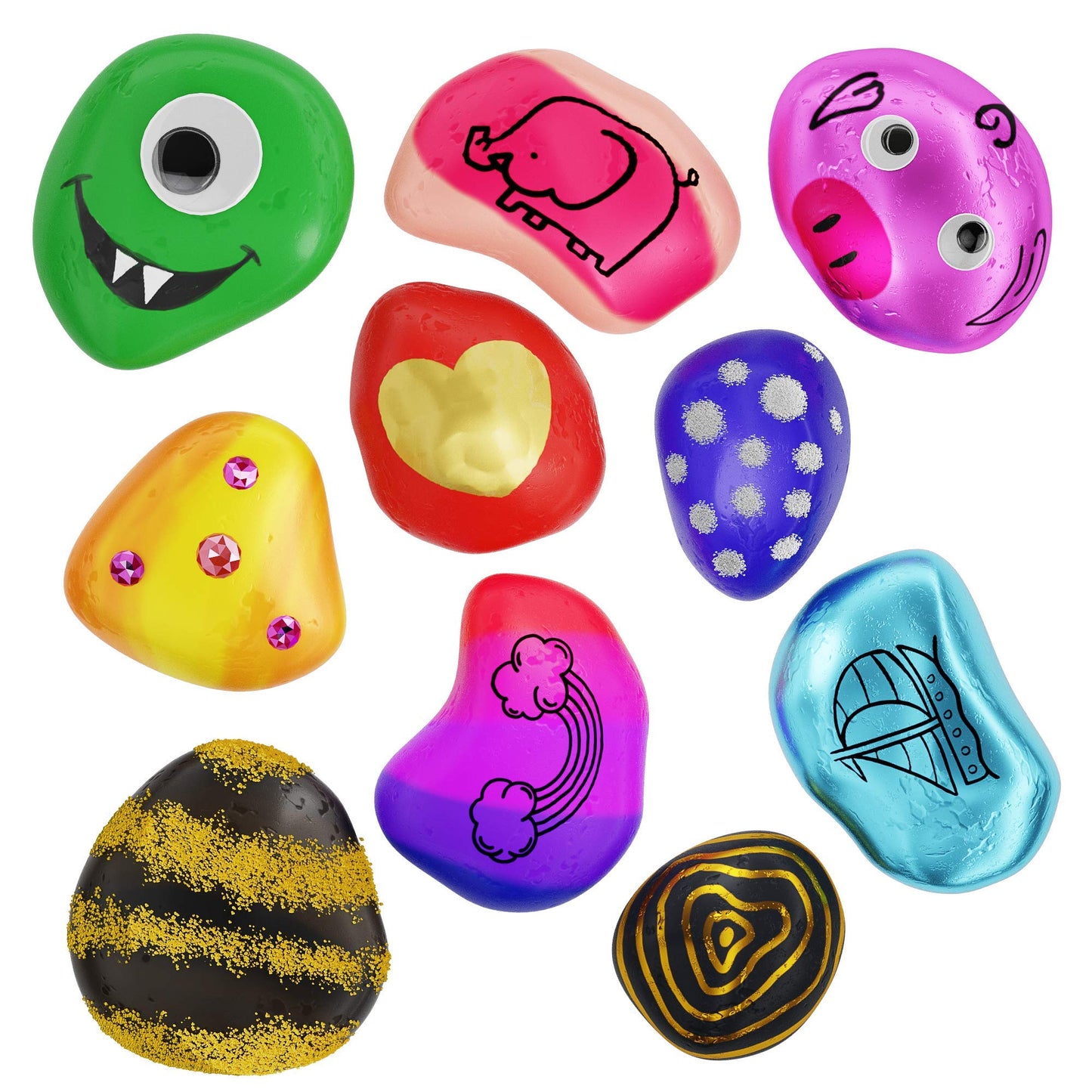 Rock Painting Kit for Kids - Arts and Crafts for Girls & Boys Ages 6-12 - Craft Kits Art Set - Supplies for Painting Rocks - Best Tween Paint Gift Ideas for Kids Activities Age 6 7 8 9 10 11