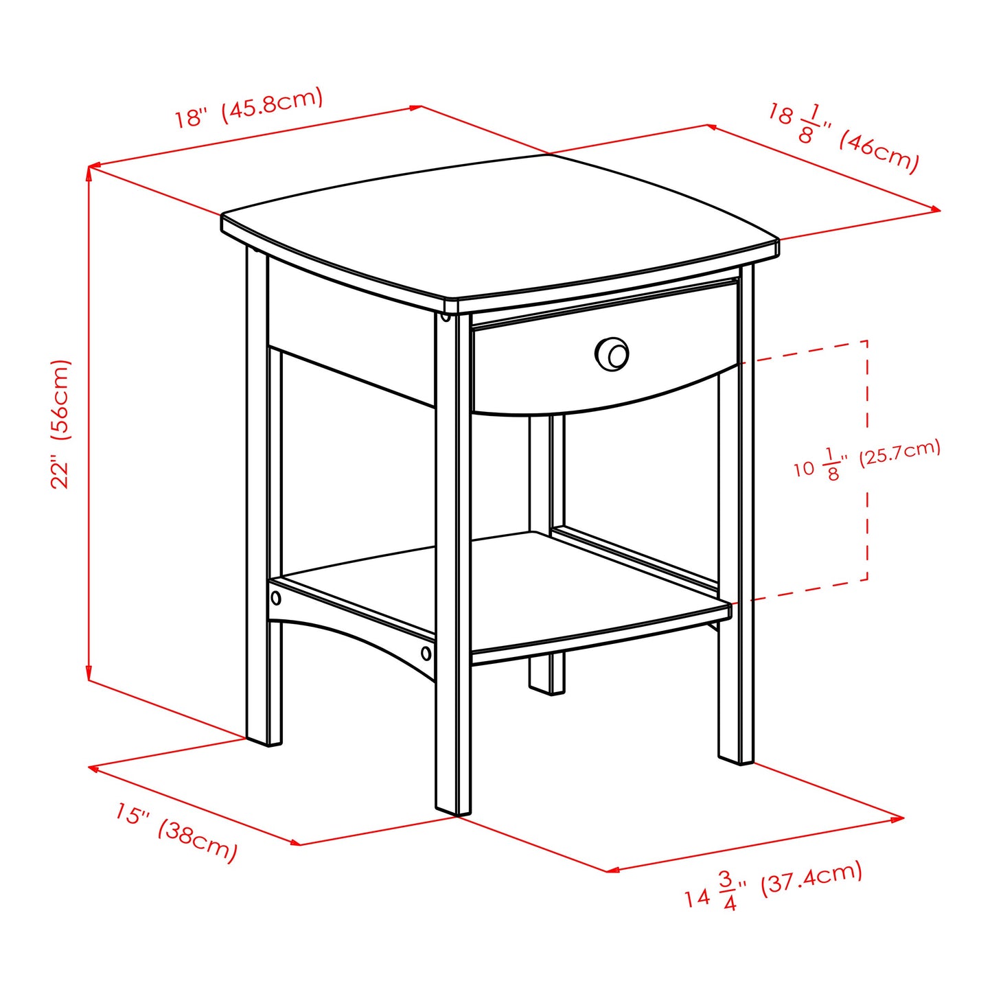 Winsome Wood Claire Accent Table, Black