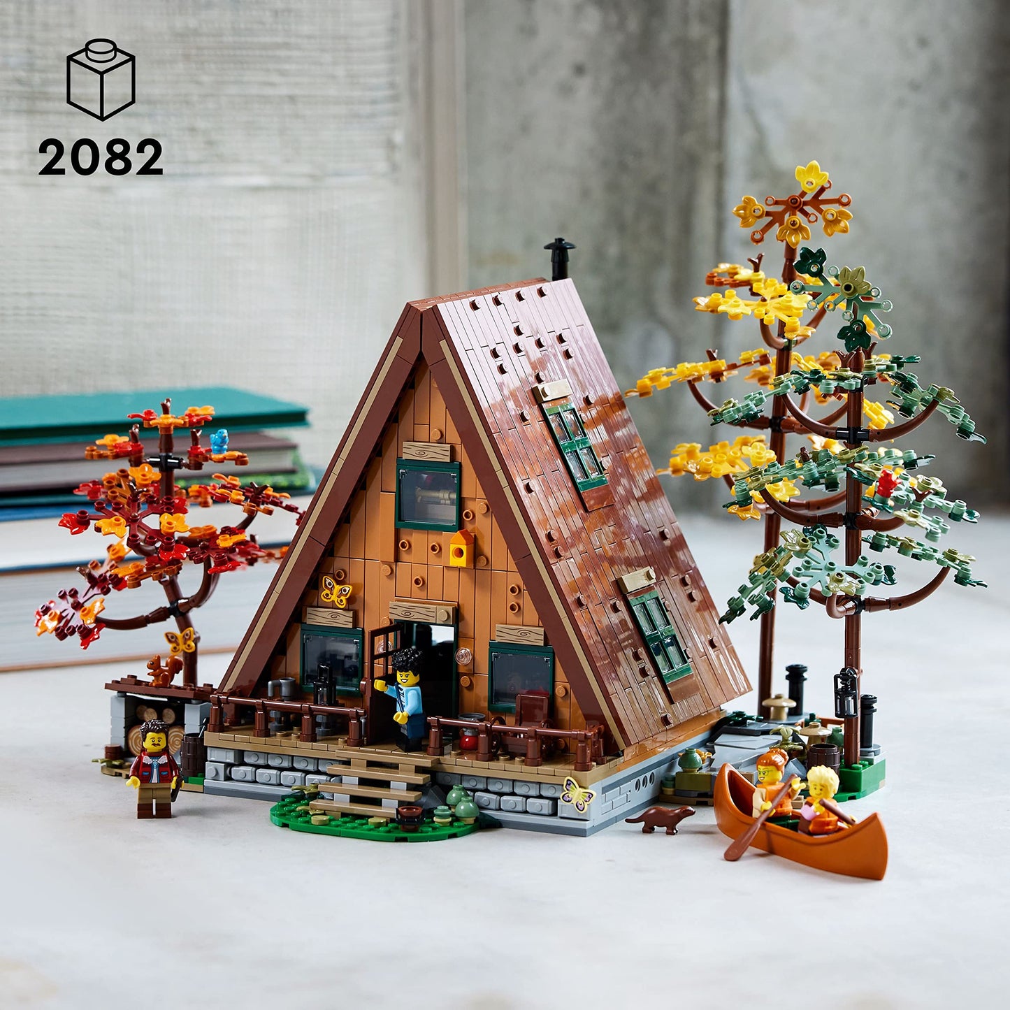 LEGO Ideas A-Frame Cabin 21338 Collectible Display Set, Buildable Model Kit for Adults, Gift for Nature and Architecture Lovers, Includes 4 Customizable Minifigures and 11 Animal Figures