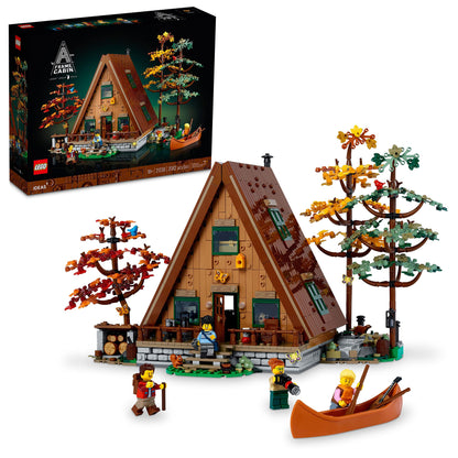 LEGO Ideas A-Frame Cabin 21338 Collectible Display Set, Buildable Model Kit for Adults, Gift for Nature and Architecture Lovers, Includes 4 Customizable Minifigures and 11 Animal Figures